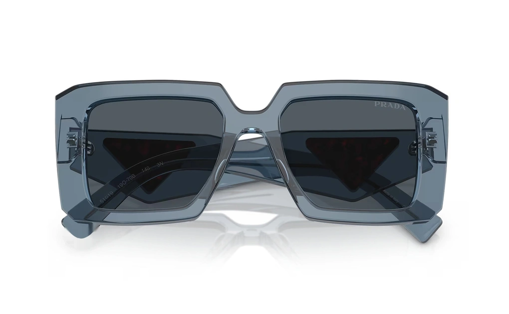 عینک آفتابی اورسایز پراد با بدنه گرافیتی شیشه‌ای و عدسی خاکستری - زاویه بالا