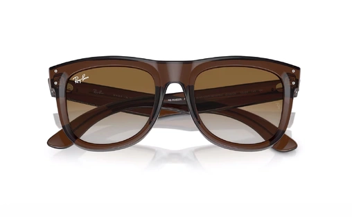 عینک آفتابی - تمام فریم - کائوچویی - ری بن - قهوه ای - قهوه ای طیف دار - عکس شماره 4