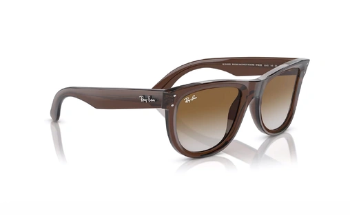 عینک آفتابی - تمام فریم - کائوچویی - ری بن - قهوه ای - قهوه ای طیف دار - عکس شماره 5