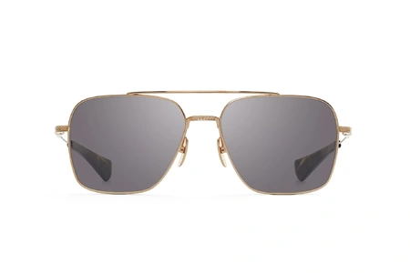 عینک آفتابی تیتانیومی دیتا به رنگ طلای سفید و عدسی خاکستری - زاویه روبرو