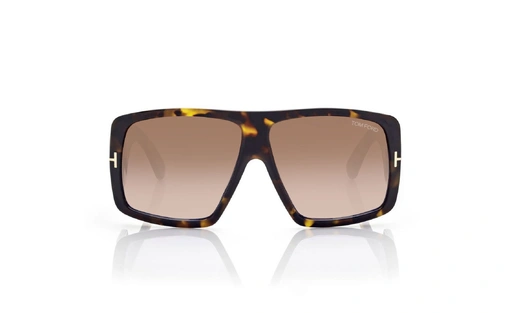 عینک آفتابی تام فورد قهوه ای هاوانا شیشه قهوه ای سایه روشن - دسته پهن - زاویه روبرو