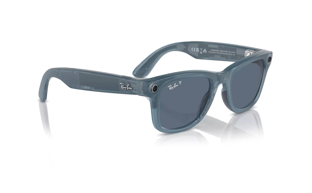 عینک هوشمند ریبن متا پلاریزه رنگ آبی با عدسی پلاریزه آبی - زاویه سه رخ