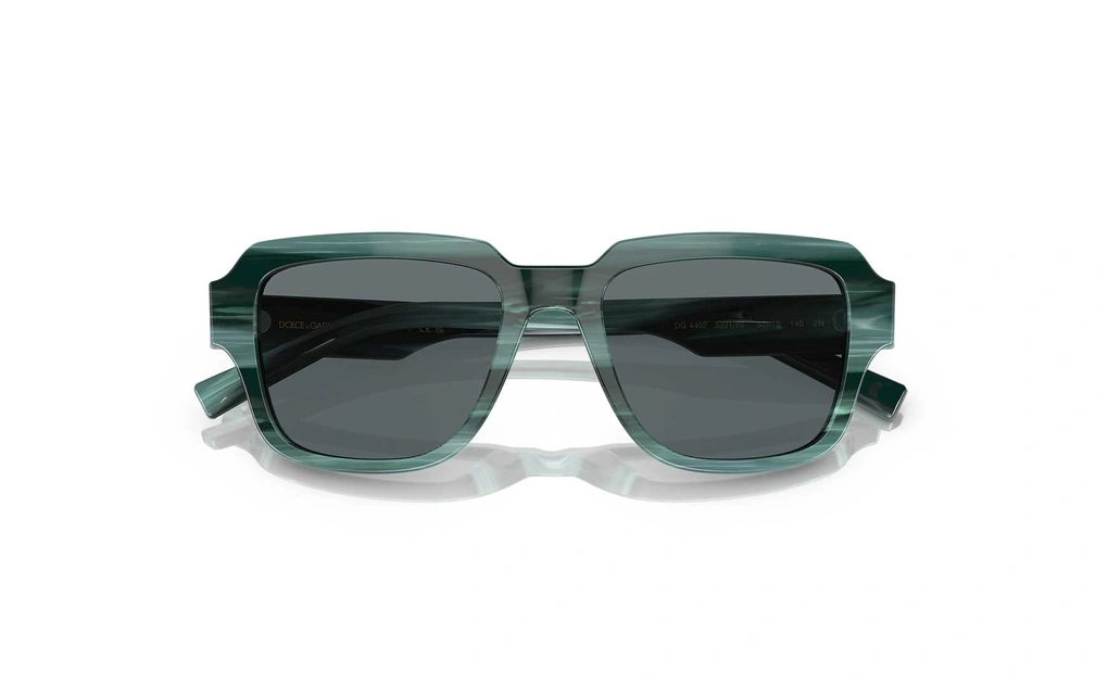 عینک آفتابی کائوچویی دولچه و گابانا - Dolce & Gabbana DG4402 - با بدنه آبی هاوانا و عدسی آبی - تاپ‌ویو