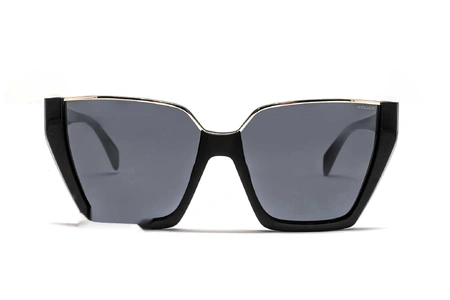 عینک آفتابی زنانه پلیس GEM1 SPLL33 با بدنه مشکی و عدسی آبی خاکستری - روبرو