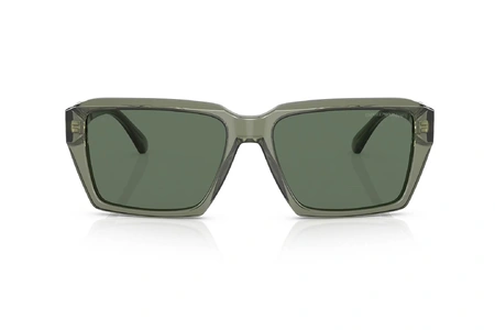 عینک آفتابی مستطیلی شیشه‌ای امپریو آرمانی - Emporio Armani EA4186 با بدنه سبز و عدسی سبز -‌ سه‌رخ