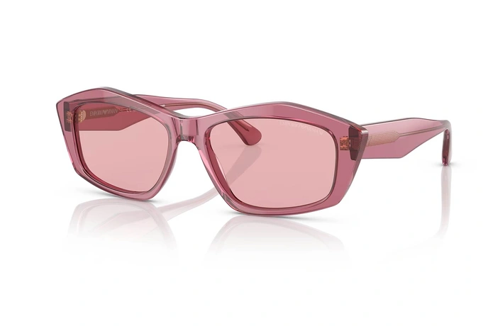 عینک آفتابی شیشه‌ای امپریو آرمانی - Emporio Armani EA4187 با بدنه صورتی و عدس صورتی - سه‌رخ