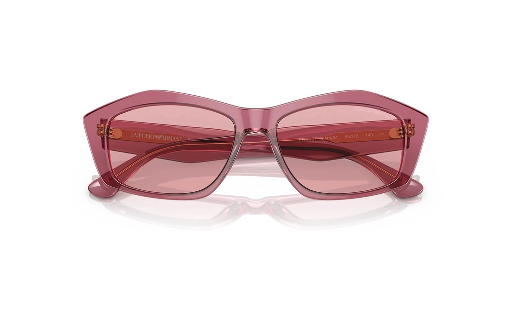 عینک آفتابی شیشه‌ای امپریو آرمانی - Emporio Armani EA4187 با بدنه صورتی و عدس صورتی - بالا