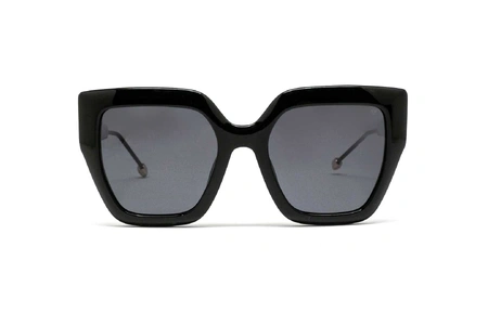 عینک آفتابی پروانه‌ای زنانه فیلیپ پلاین با بدنه مشکی و عدسی مشکی - روبرو