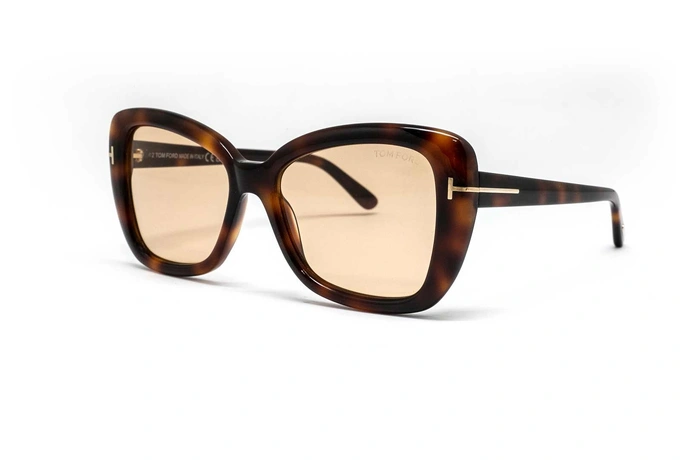 عینک آفتابی تام فورد زنانه بدنه قهوه ای هاوانا عدسی قهوه ای فتوکرومیک - زاویه سه رخ