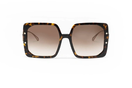 عینک آفتابی مربعی زنانه بولگاری قهوه ای هاوانا - زاویه روبرو