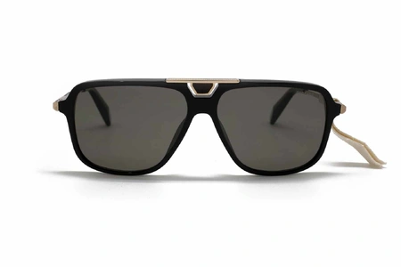 عینک آفتابی کائوچویی مشکی مردانه شیشه دودی شوپارد - زاویه روبرو