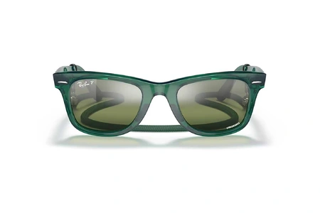 عینک آفتابی ویفرر ریبن رنگ سبز شیشه ای با عدسی پلاریزه کرومانس سبز -زاویه روبرو