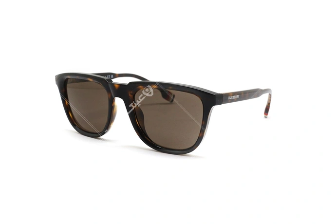 عینک آفتابی بربری مردانه کائوچویی قهوه ای هاوانا شیشه قهوه ای - عکاسی وحدت - زاویه سه رخ 