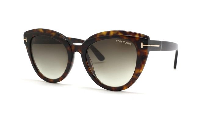 عینک آفتابی کائوچویی تام فورد - فریم قهوه ای هاوانا و عدسی قهوه ای طیف دار