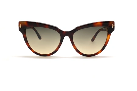 عینک آفتابی کائوچویی مدل گربه ای و رنگ قهوه ای هاوانا با عدسی قهوه ای دودی - عکس زاویه روبرو