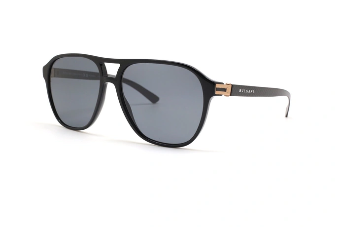 عینک آفتابی کائوچویی بولگاری - Bvlgari BV7034 - رنگ مشکی - عکس از زاویه سه رخ