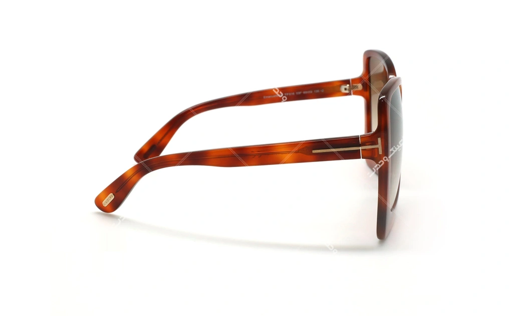 عینک آفتابی تام فورد زنانه - کائوچویی قهوه ای هاوانا - عکاسی وحدت - زاویه کنار