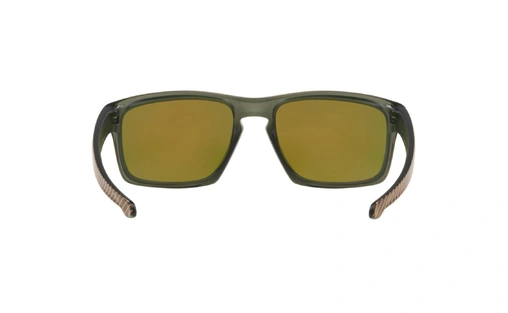 عینک آفتابی اوکلی - با عدسی های پریزم از داخل نارنجی از بیرون جیوه ای بدنه خاکستری - ویژه فروش آنلاین - زاویه داخل