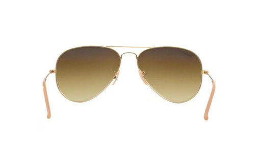 عینک آفتابی خلبانی ریبن - رنگ بدنه طلایی - شیشه قهوه ای طیف دار - زاویه پشت