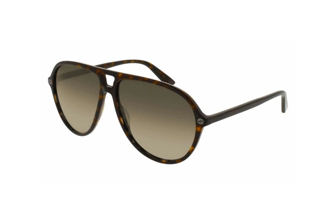 عینک آفتابی خلبانی گوچی رنگ قهوه‌ای هاوانا - زاویه سه‌رخ