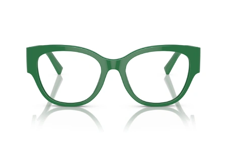 عینک طبی دولچه و گابانا فریم کائوچویی گربه ای به رنگ سبز چمنی - عکس از زاویه روبرو