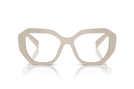 عینک طبی زنانه اور سایز پرادا به رنگ کرم - زاویه روبرو