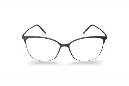عینک طبی زنانه گربه ای سیلوئت مدل Urban Fusion به رنگ بنفش تیره و صورتی متالیک - زاویه روبرو