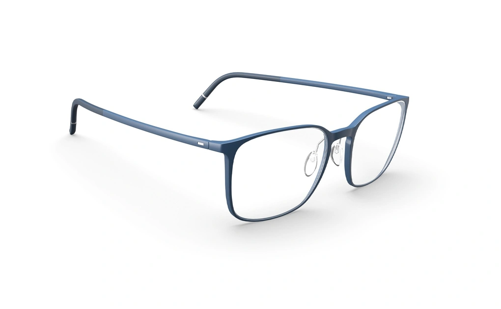 عینک طبی مربعی سیلوئت مدل Pure Wave به رنگ آبی - زاویه سه‌رخ