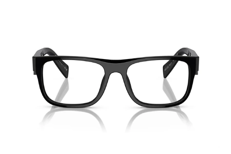 عینک طبی مستطیلی پرادا با بدنه مشکی - زاویه روبرو