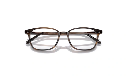 عینک طبی الیور پیپلز فریم کائوچویی مربعی قهوه ای تیره و روشن - عکس از زاویه روبرو