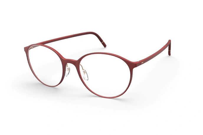 عینک طبی گرد سیلوئت قرمز - زاویه سه رخ