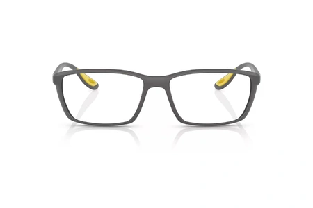 عینک طبی ری بن فریم کائوچویی مستطیلی طوسی مات و لکه های زرد - عکس از زاویه روبرو