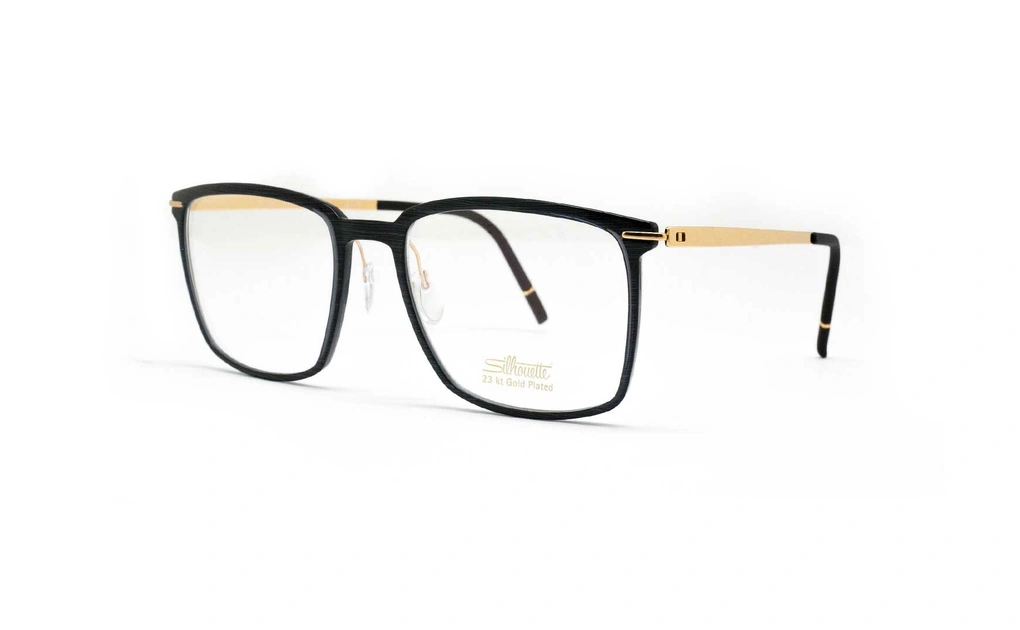 عینک طبی SPX دسته طلایی سیلوئت - عکاسی وحدت - زاویه سه رخ