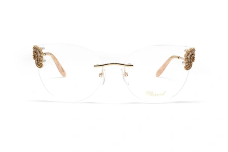 عینک طبی گریف زنانه شوپارد - فریم گربه ای طلایی -  عکس از زاویه رو به رو