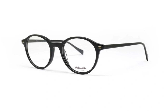 عینک طبی گرد زنانه هیکمن با بدنه مشکی - سه‌رخ