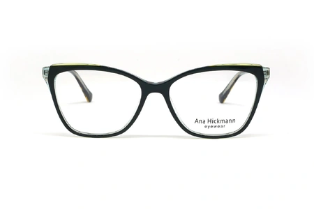 عینک طبی پروانه‌ای آناهیکمن با بدنه سبز و مشکی - روبرو