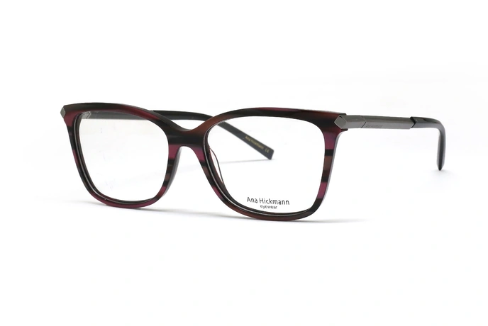 عینک طبی پروانه‌ای آناهیکمن با دسته های چرخشی با بدنه بنفش و مشکی - سه‌رخ