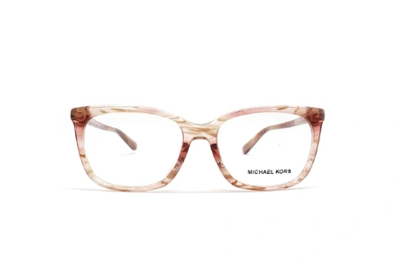 عینک طبی زنانه مربعی رنگ صورتی کائوچویی مایکل کورس - عکاسی وحدت - زاویه رو به رو