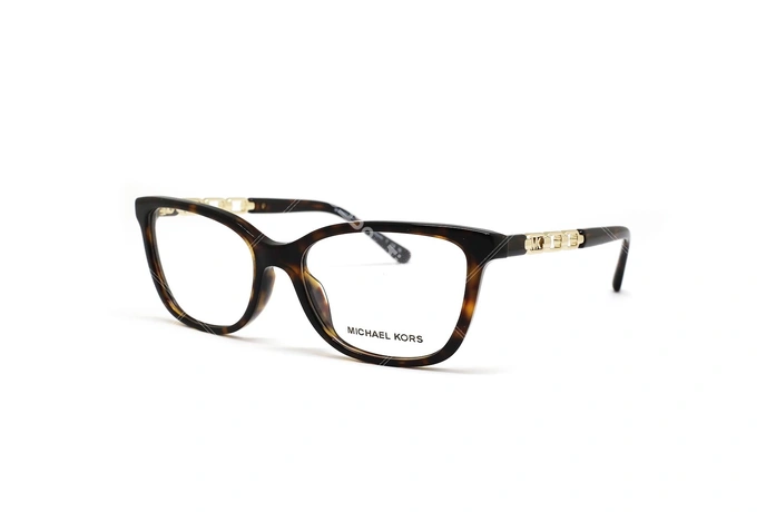 عینک طبی زنانه  مستطیلی رنگ قهوه ای هاوانا کائوچویی مایکل کورس - عکاسی وحدت - زاویه سه رخ