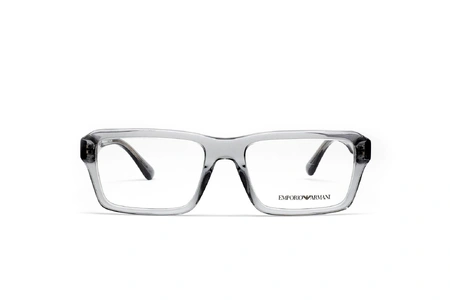 عینک طبی امپریو آرمانی فریم کائوچویی مربعی رنگ طوسی - عکاسی وحدت -  عکس از زاویه رو به رو