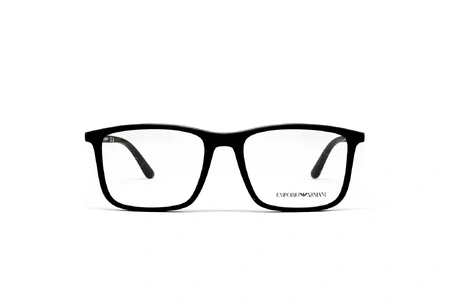 عینک طبی امپریو آرمانی فریم کائوچویی مربعی رنگ مشکی  - عکاسی وحدت -  عکس از زاویه رو به رو