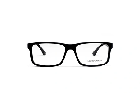 عینک طبی امپریو آرمانی کائوچویی مستطیل رنگ مشکی - عکاسی وحدت -  عکس از زاویه رو به رو