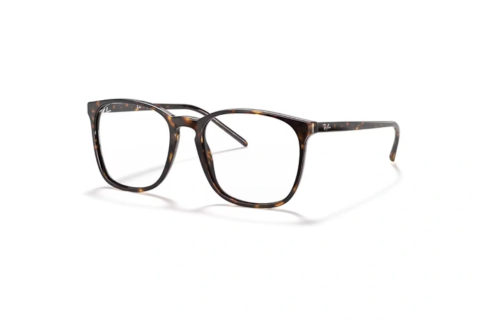 عینک طبی ری بن جنس استات فریم مربعی رنگ قهوه ای هاوانا - عکس از زاویه سه رخ