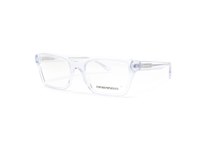 عینک طبی مستطیلی شیشه ای امپریو آرمانی - عکاسی وحدت -  عکس از زاویه سه رخ