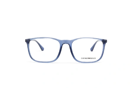عینک طبی امپریو آرمانی فریم کائوچویی مربعی رنگ آبی  - عکاسی وحدت -  عکس از زاویه رو به رو