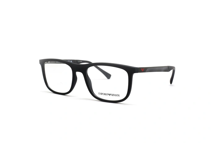 عینک طبی امپریو آرمانی فریم کائوچویی ویفیرر رنگ مشکی  - عکاسی وحدت -  عکس از زاویه سه رخ