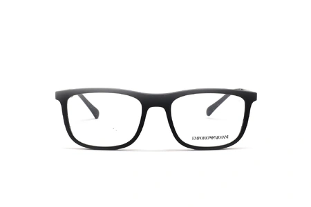 عینک طبی امپریو آرمانی فریم کائوچویی ویفیرر رنگ مشکی  - عکاسی وحدت -  عکس از زاویه رو به رو