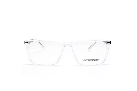 عینک طبی امپریو آرمانی مربعی کائوچویی رنگ شیشه ای  - عکاسی وحدت -  عکس از زاویه رو به رو