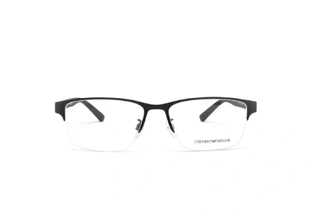 عینک طبی امپریو آرمانی فریم فلزی مستطیلی رنگ مشکی  - عکاسی وحدت -  عکس از زاویه رو به رو