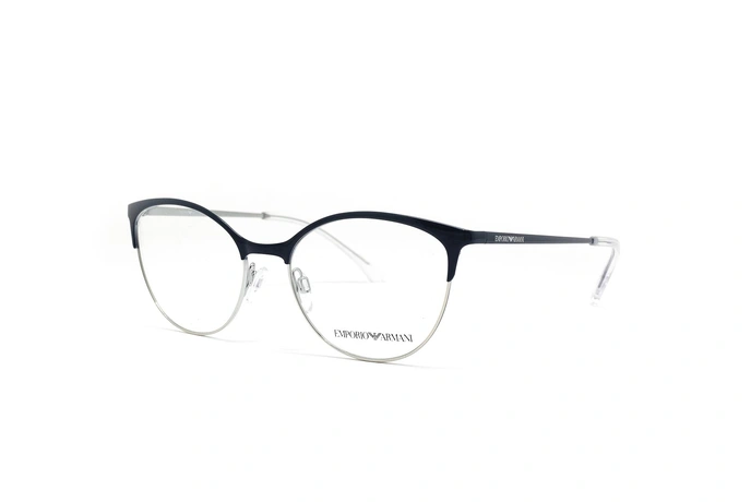 عینک طبی امپریو آرمانی فریم فلزی گربه ای رنگ سرمه ای  - عکاسی وحدت -  عکس از زاویه سه رخ